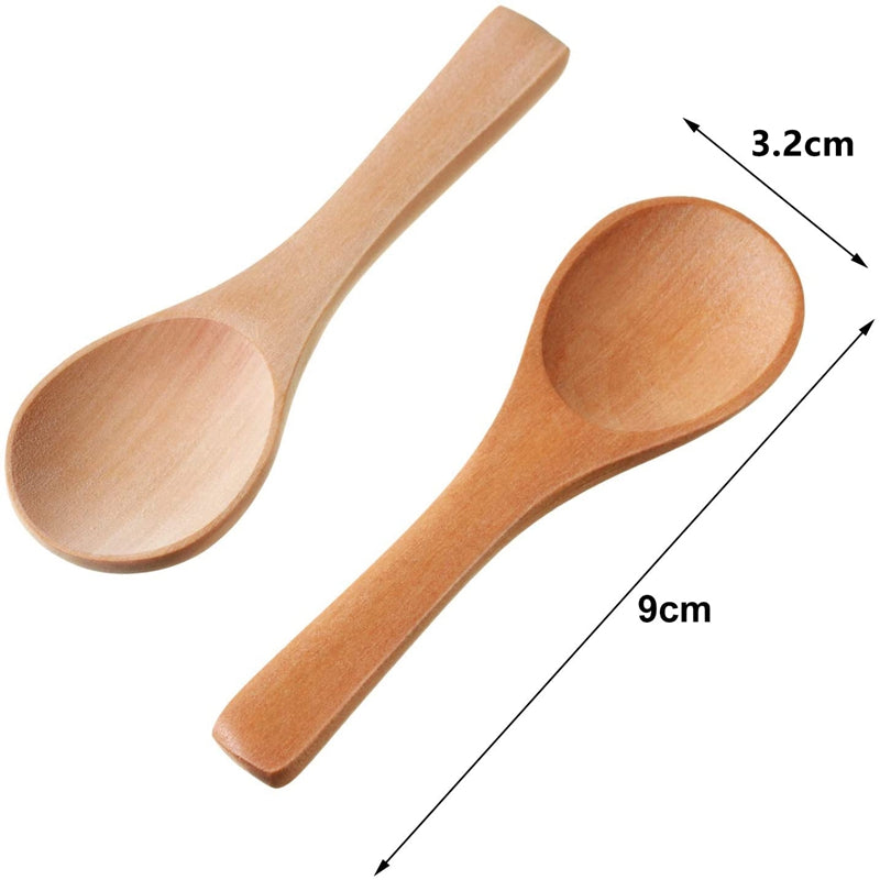 Small Wooden Spoons Mini Tasting Spoons Condiments Salt Spoons for Kitchen Cooking Seasoning Oil Coffee Tea Sugar 30Pcs