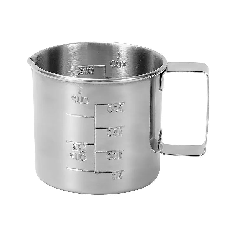 Stainless Steel Measuring Cup 200 mL Milk Tea Coffee Liquid Measuring Cup With Scale Food Grade 304 SUS Never Rust 200 cc