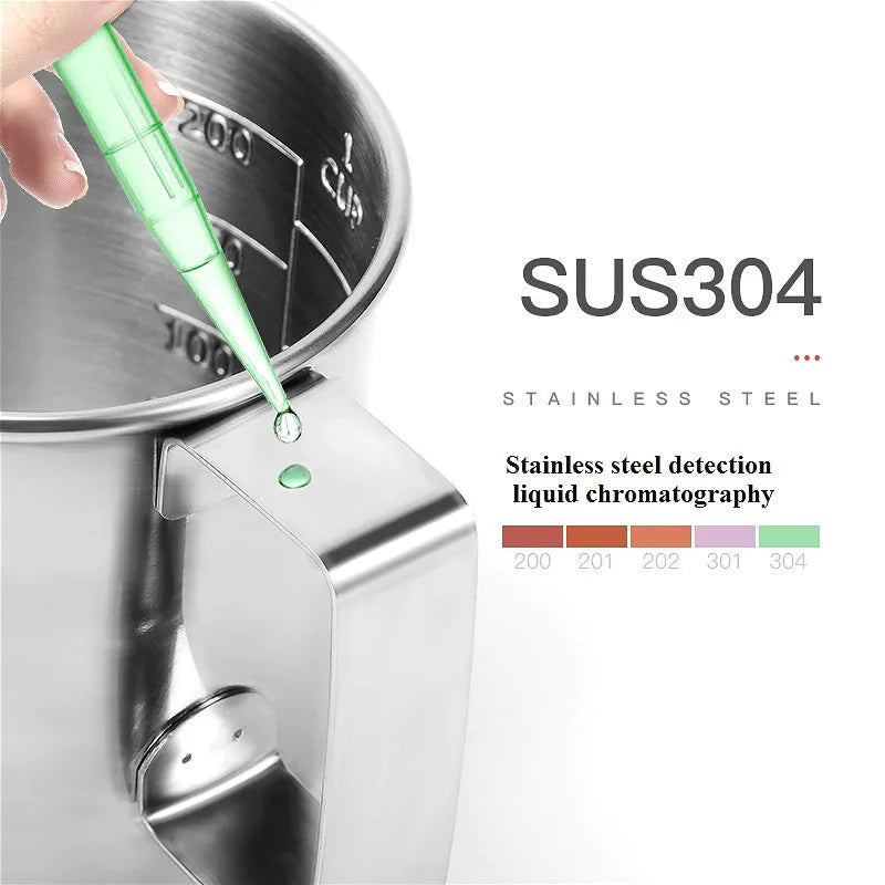 Stainless Steel Measuring Cup 200 mL Milk Tea Coffee Liquid Measuring Cup With Scale Food Grade 304 SUS Never Rust 200 cc