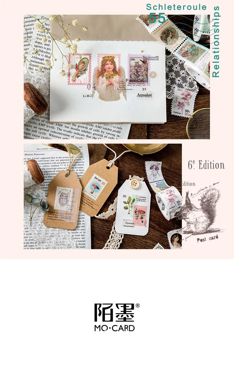 Vintage Post Office Series Washi Tape Retro stamps Coffee Decorative Adhesive Tape DIY Scrapbooking Sticker Label