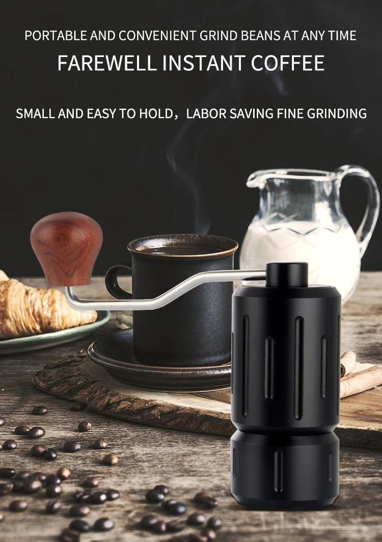 Wholesale Travel Hand Shake Adjustable Speed 48mm Flat Burr Cordless Reusable Washable Manual Coffee Grinder Mill Machine