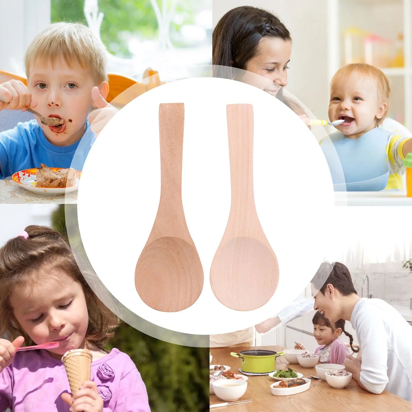 Small Wooden Spoons Mini Tasting Spoons Condiments Salt Spoons for Kitchen Cooking Seasoning Oil Coffee Tea Sugar 30Pcs