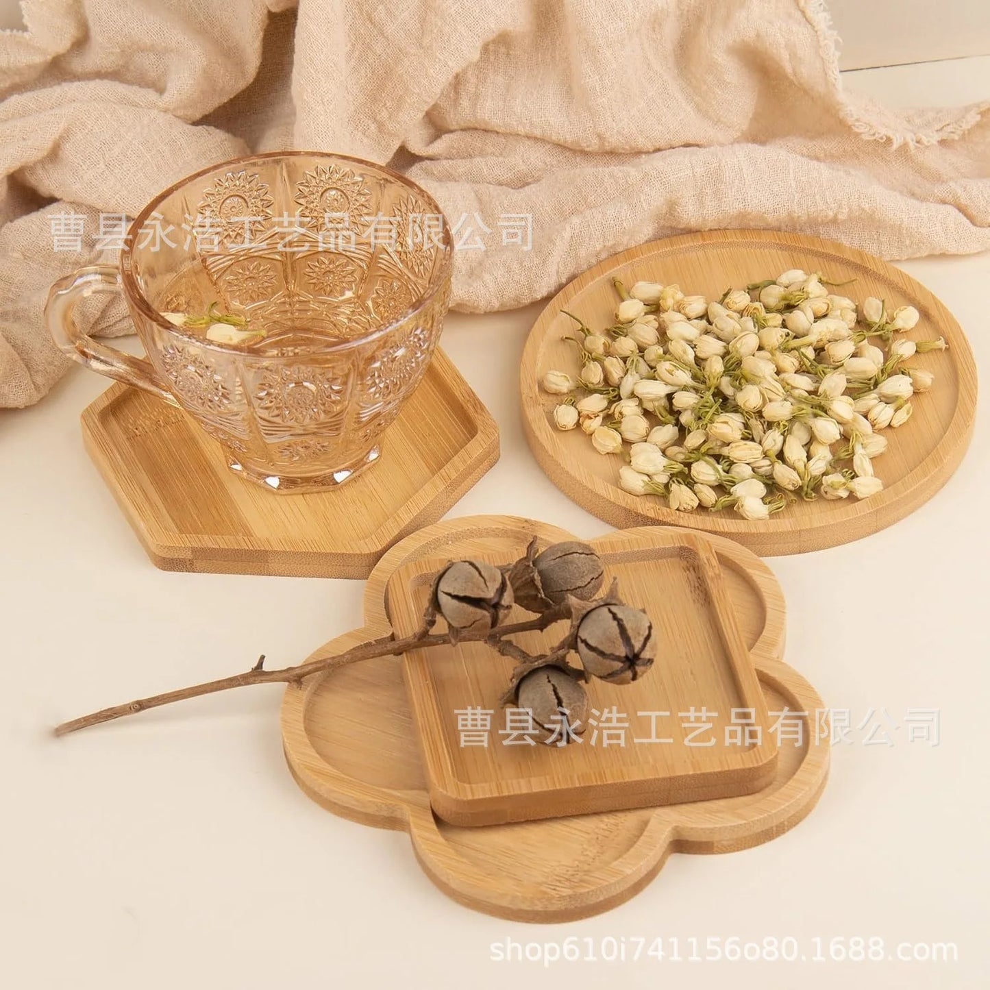 Teacup Mat Bamboo Cup Mat Placemat Flowerpot Cross-Border Rectangular Shaped More SizesDIYSucculent Pad Coffee Cup Mat