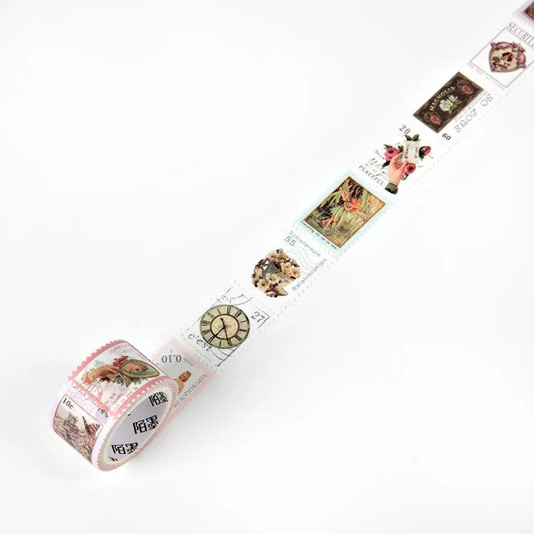 Vintage Post Office Series Washi Tape Retro stamps Coffee Decorative Adhesive Tape DIY Scrapbooking Sticker Label