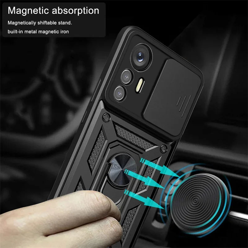 Shockproof Military Grade Armor Case For Mi Xiaomi 14 Ultra Pro 13T 13 Lite 12 12X 12T Phone Magnetic Holder Ring Protect Cover