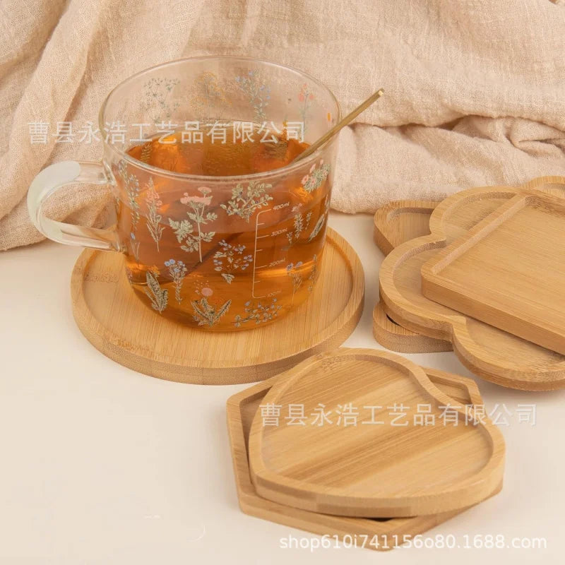 Teacup Mat Bamboo Cup Mat Placemat Flowerpot Cross-Border Rectangular Shaped More SizesDIYSucculent Pad Coffee Cup Mat