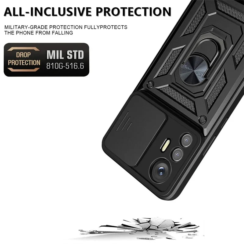 Shockproof Military Grade Armor Case For Mi Xiaomi 14 Ultra Pro 13T 13 Lite 12 12X 12T Phone Magnetic Holder Ring Protect Cover