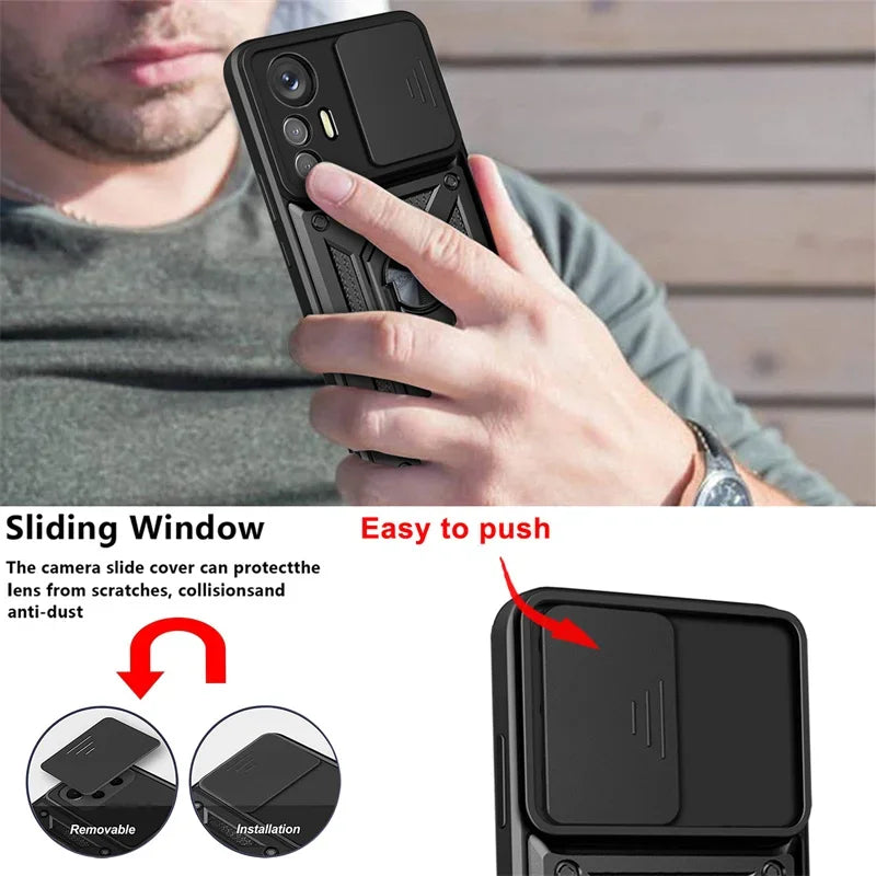 Shockproof Military Grade Armor Case For Mi Xiaomi 14 Ultra Pro 13T 13 Lite 12 12X 12T Phone Magnetic Holder Ring Protect Cover