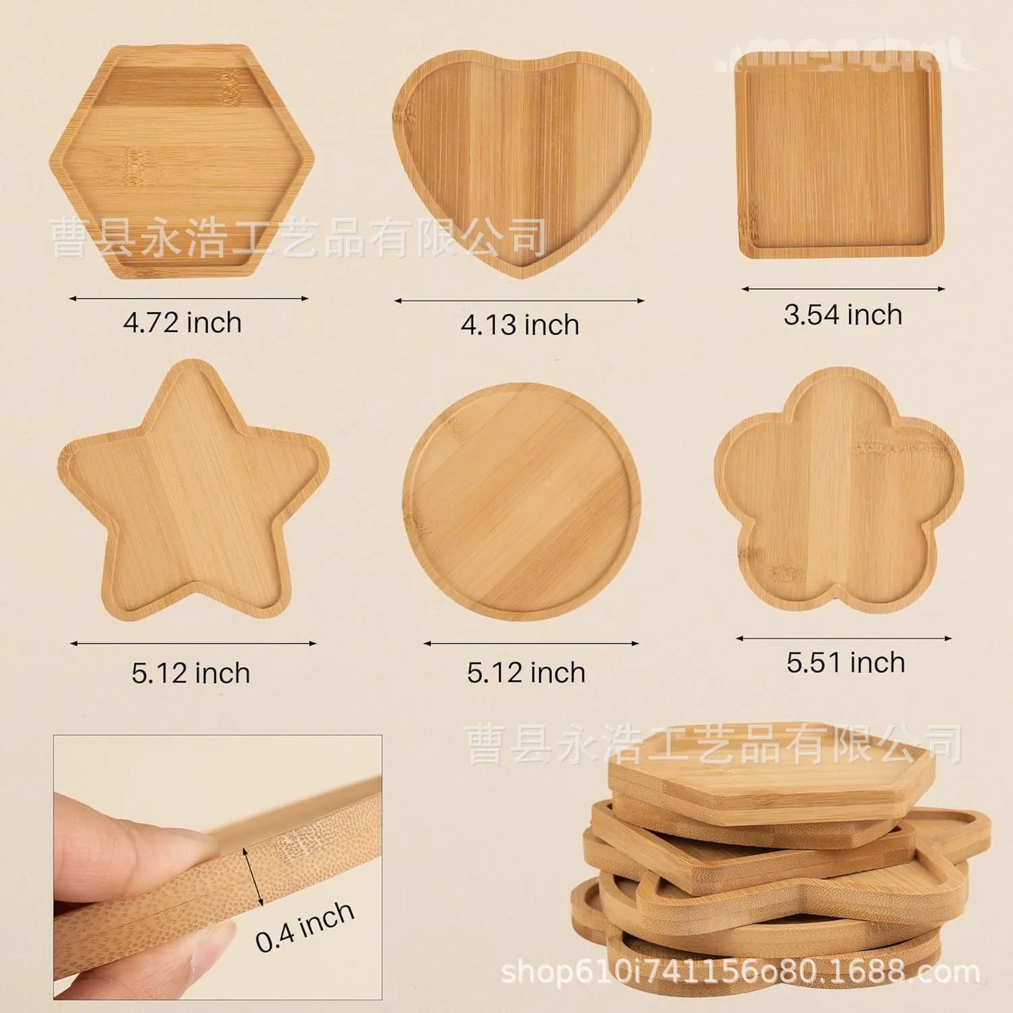 Teacup Mat Bamboo Cup Mat Placemat Flowerpot Cross-Border Rectangular Shaped More SizesDIYSucculent Pad Coffee Cup Mat