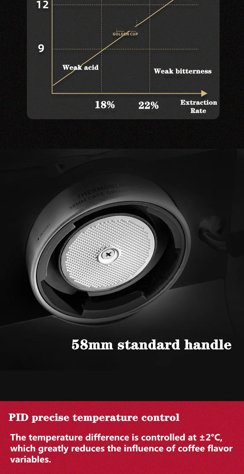 Original New Italian Barsetto Commercial Electric Coffee Maker Portable Semi Automatic Mini Espresso Coffee Machine With Grinder
