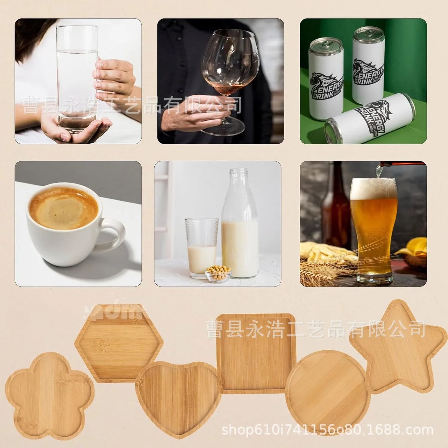 Teacup Mat Bamboo Cup Mat Placemat Flowerpot Cross-Border Rectangular Shaped More SizesDIYSucculent Pad Coffee Cup Mat