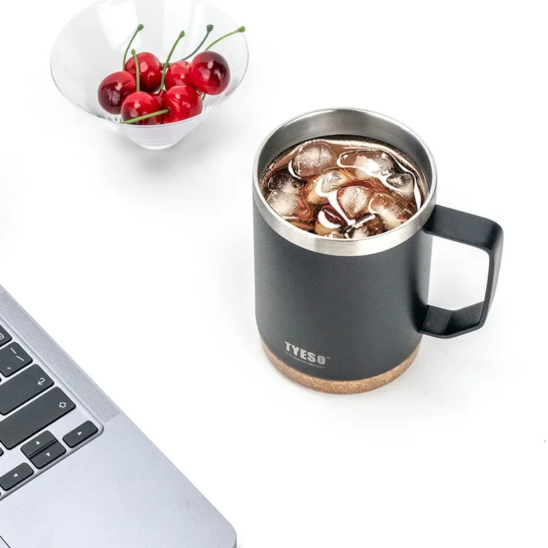 TYESO TS-8836/TS-8837 Double-Layer Stainless Steel Table Coffee Cup with Handle Vacuum Flasks & Thermoses Category