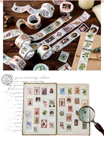 Vintage Post Office Series Washi Tape Retro stamps Coffee Decorative Adhesive Tape DIY Scrapbooking Sticker Label