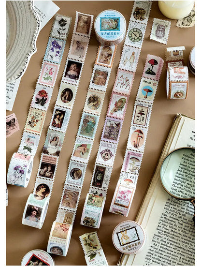 Vintage Post Office Series Washi Tape Retro stamps Coffee Decorative Adhesive Tape DIY Scrapbooking Sticker Label