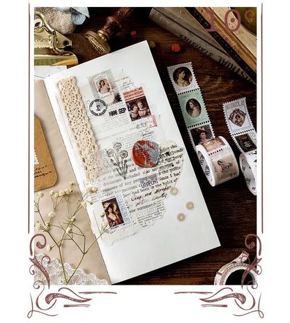 Vintage Post Office Series Washi Tape Retro stamps Coffee Decorative Adhesive Tape DIY Scrapbooking Sticker Label