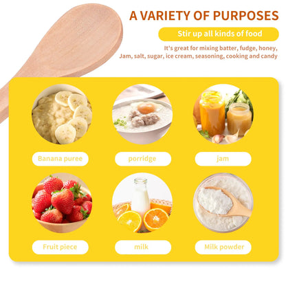 Small Wooden Spoons Mini Tasting Spoons Condiments Salt Spoons for Kitchen Cooking Seasoning Oil Coffee Tea Sugar 30Pcs